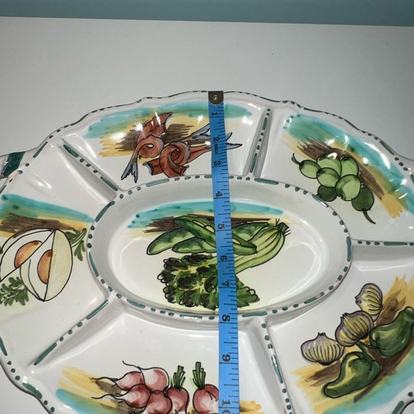 New Italian Divided Handpainted Serving Dish - Picture 7 of 7
